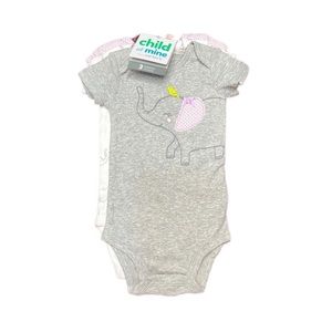 Carter’s Child of Mine 0-3 Months 3 Piece Baby Girl Onesie.